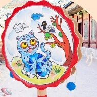 전통무늬 호작도 흔들이북 도안색칠하기 5인용
