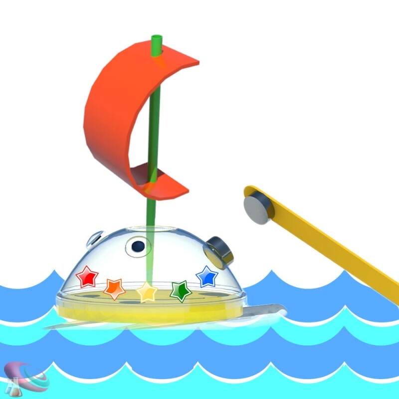 자석과 바람으로 움직이는 2in1 동글이 돛단배 1인용